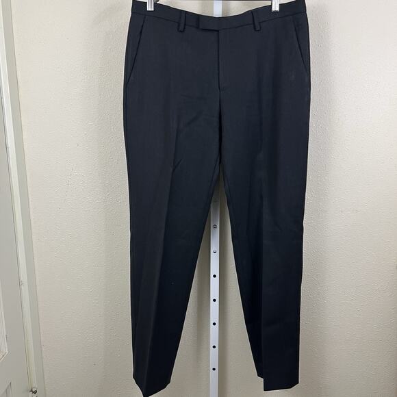 Hugo Boss C-Shark1 100% Wool Dress Pants Mens US 34R Black - Picture 2 of 6